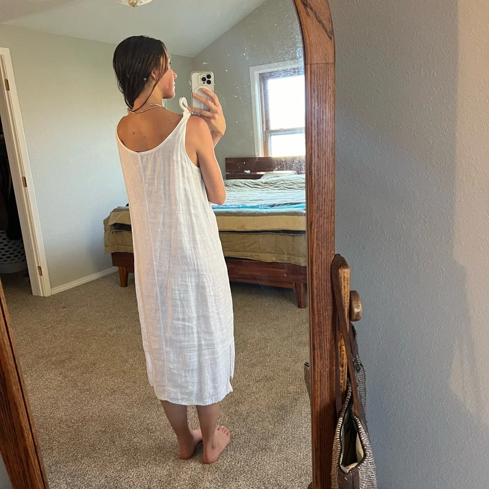 Cottage 100% Linen Midi dress - Picture 4 of 7